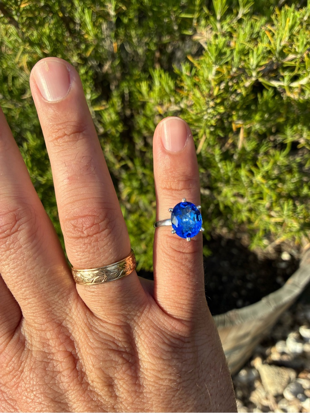 Sterling Silver Ring with Tanzanite Stone - Picture 8 of 14